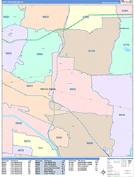 East Los Angeles Wall Map Color Cast Style 2026